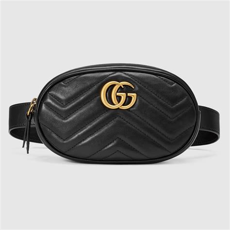 gucci blue belt bag|Gucci black leather belt bag.